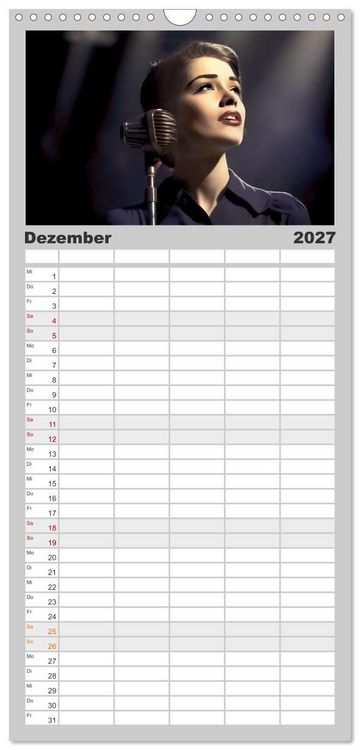 Produktbild: Familienplaner 2027 - Die Stimme der Leidenschaft mit 5 Spalten (Wandkalender, 21 x 45 cm) CALVENDO