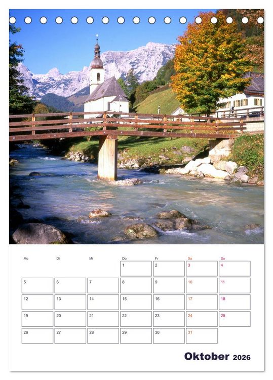 Produktbild: Sch&ouml;nes Land Bayern (Tischkalender 2026 DIN A5 hoch), CALVENDO Monatskalender