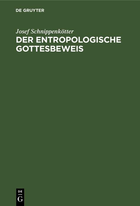 Produktbild: Der entropologische Gottesbeweis