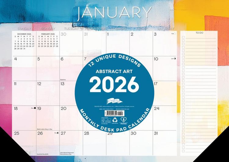 Produktbild: Abstract Art 2026 17 X 12 Small Monthly Deskpad