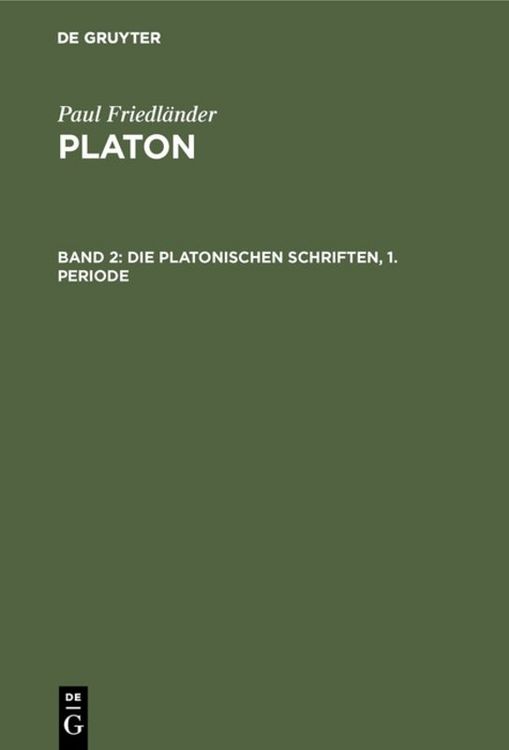 Produktbild: Die Platonischen Schriften, 1. Periode