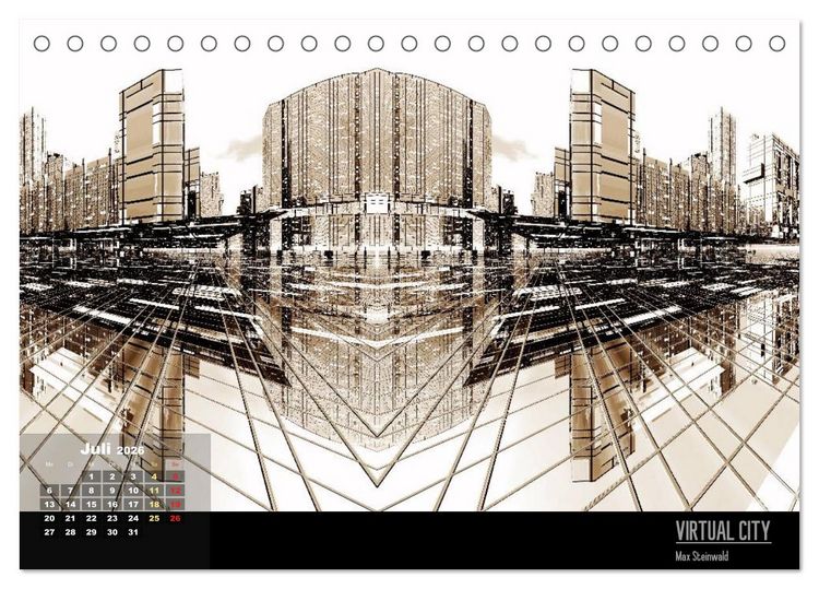 Produktbild: VIRTUAL CITY 2026 CH-Version (Tischkalender 2026 DIN A5 quer), CALVENDO Monatskalender