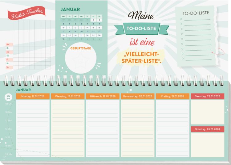 Produktbild: Tischkalender 2027 quer: Nutze den Tag! Es sei denn, er ist bl&ouml;d, dann nutze den n&auml;chsten