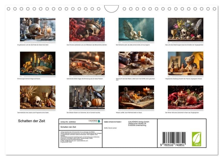 Produktbild: Schatten der Zeit (Wandkalender 2026 DIN A4 quer), CALVENDO Monatskalender