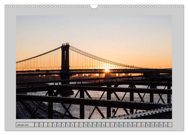Produktbild: New York &ndash; Von Brooklyn zur Grand Central Station (Wandkalender 2026 DIN A3 quer), CALVENDO Monatskalender
