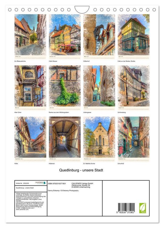 Produktbild: Quedlinburg - unsere Stadt (Wandkalender 2026 DIN A4 hoch), CALVENDO Monatskalender