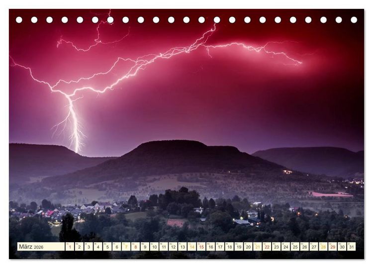 Produktbild: Gewaltige Natur - bedrohlich und sch&ouml;n (Tischkalender 2026 DIN A5 quer), CALVENDO Monatskalender