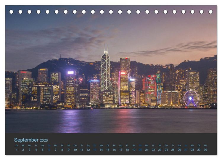 Produktbild: Hong Kong - Skylines (Tischkalender 2026 DIN A5 quer), CALVENDO Monatskalender