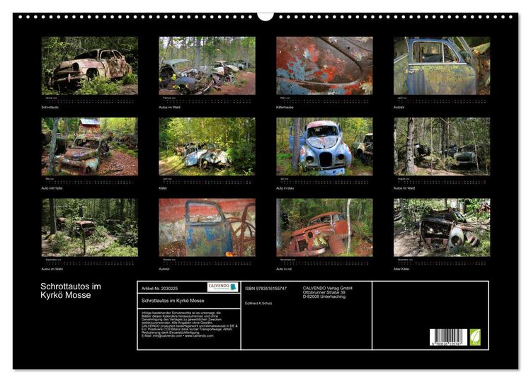 Produktbild: Schrottautos im Kyrk&ouml; Mosse (Wandkalender 2026 DIN A2 quer), CALVENDO Monatskalender