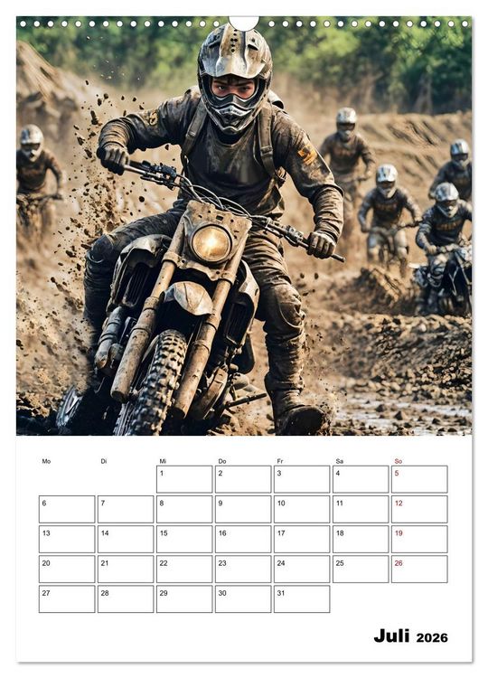 Produktbild: Vollgas und Adrenalin - Motocross-Action pur! (Wandkalender 2026 DIN A3 hoch), CALVENDO Monatskalender