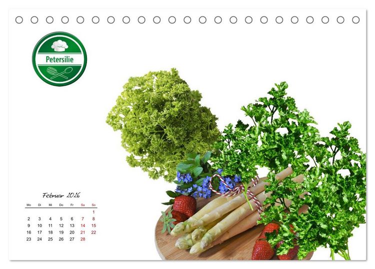 Produktbild: K&uuml;chenkr&auml;uter f&uuml;r jeden Geschmack (Tischkalender 2026 DIN A5 quer), CALVENDO Monatskalender