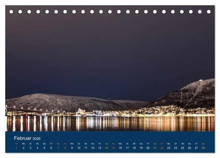 Produktbild: Troms&ouml;, eisiges Nord-Norwegen (Tischkalender 2026 DIN A5 quer), CALVENDO Monatskalender