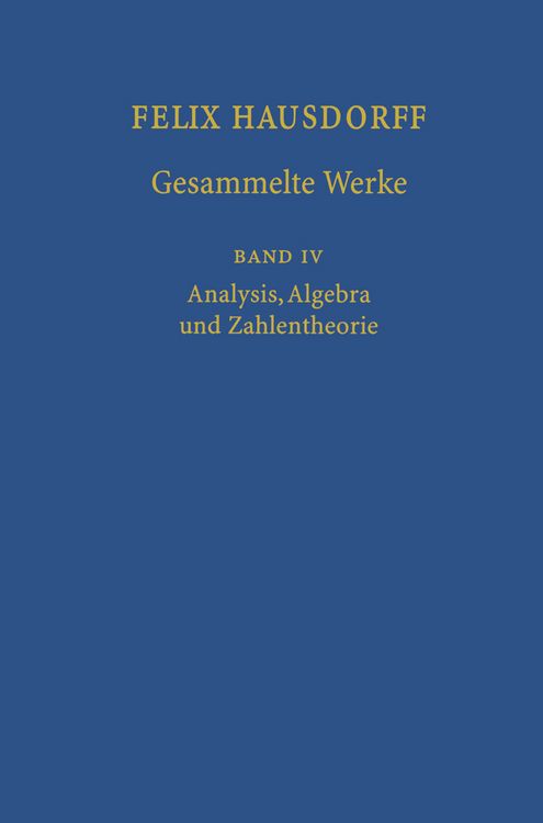 Produktbild: Felix Hausdorff - Gesammelte Werke Band IV