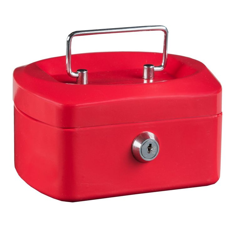 Produktbild: Idena Geldkassette Gr&ouml;&szlig;e 6 aus Metall 8 F&auml;cher rot 15,5x12x9cm