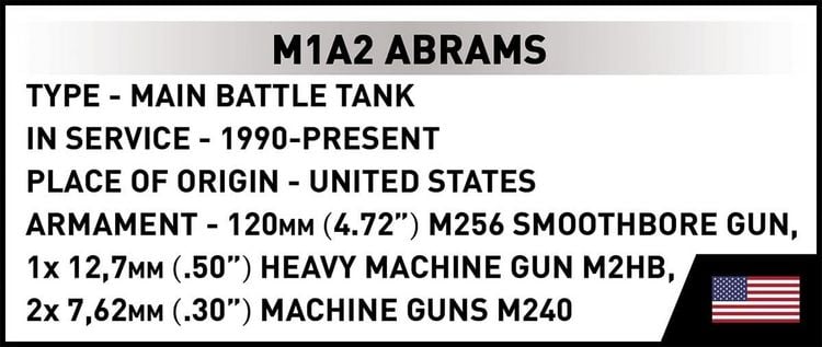 Produktbild: COBI Armed Forces 2632 - M1A2 Abrams, Bausatz 1:35, 1025 Klemmbausteine