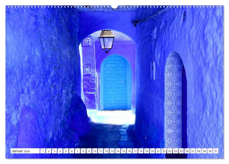 Produktbild: Chefchaouen - Blue Details (hochwertiger Premium Wandkalender 2026 DIN A2 quer), Kunstdruck in Hochglanz