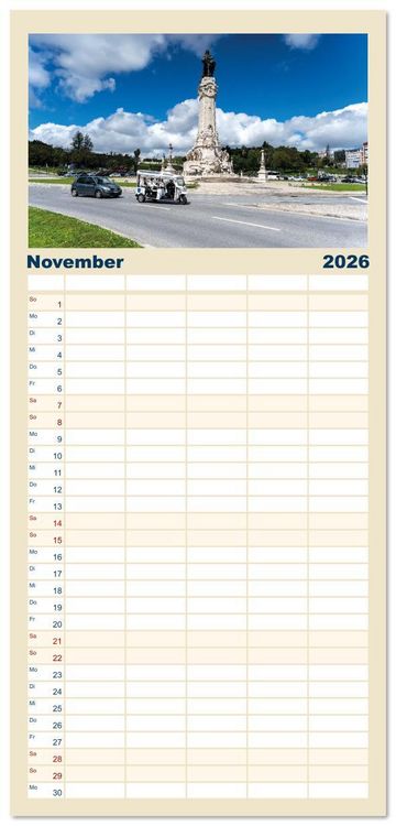 Produktbild: Familienplaner 2026 - Mein Lissabon mit 5 Spalten (Wandkalender, 21 x 45 cm) CALVENDO