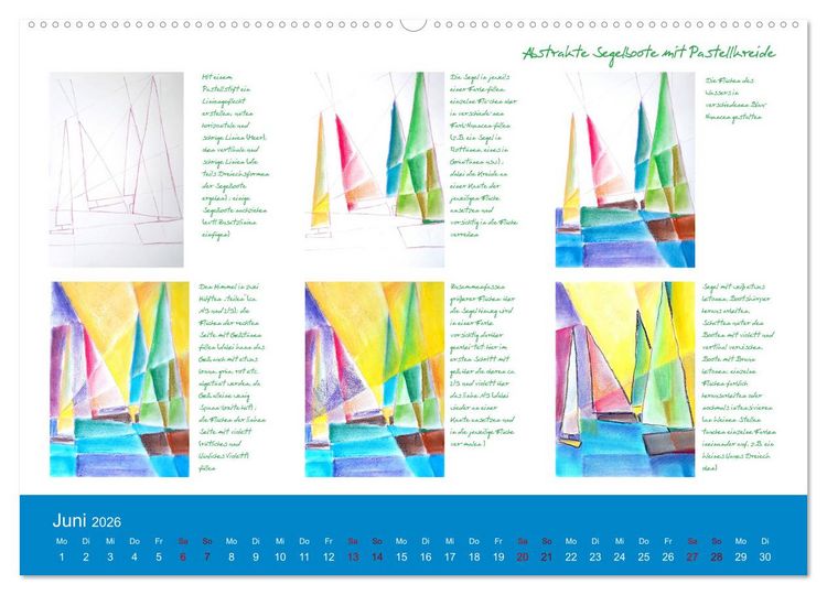Produktbild: Mal einfach mit ! 12 ausf&uuml;hrliche Schritt f&uuml;r Schritt Anleitungen (hochwertiger Premium Wandkalender 2026 DIN A2 quer), Kunstdruck in Hochglanz