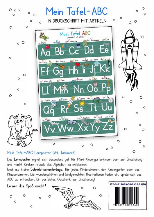 Produktbild: Mein Tafel-ABC in Druckschrift mit Artikeln