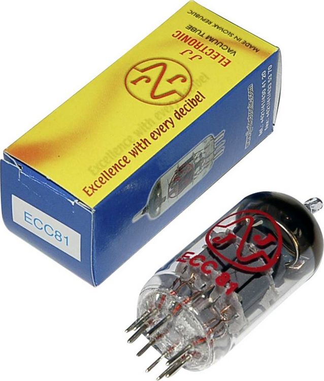 Produktbild: BTB Vertrieb ECC 81 = 12 AT 7 Elektronenr&ouml;hre Doppeltriode 100 V 3 mA Polzahl: 9 Sockel: Noval Inhalt 1 St.