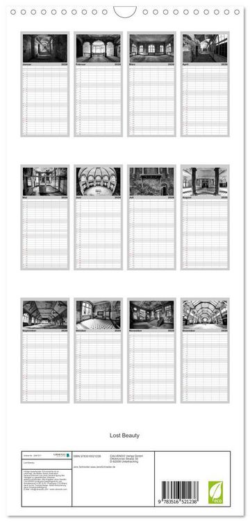 Produktbild: Familienplaner 2026 - Lost Beauty mit 5 Spalten (Wandkalender, 21 x 45 cm) CALVENDO