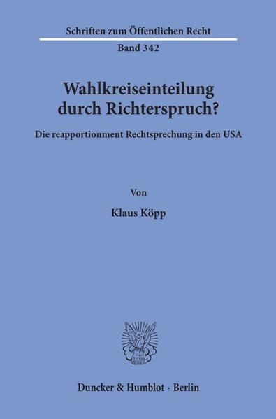 Produktbild: Wahlkreiseinteilung durch Richterspruch?