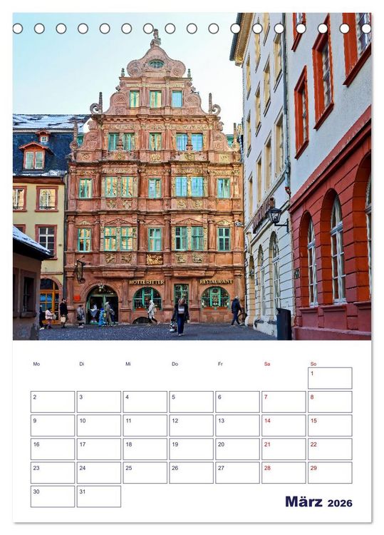 Produktbild: Heidelberg - Historische Altstadt (Tischkalender 2026 DIN A5 hoch), CALVENDO Monatskalender