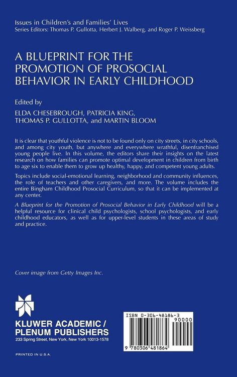 Produktbild: A Blueprint for the Promotion of Pro-Social Behavior in Early Childhood