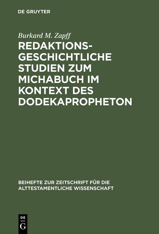 Produktbild: Redaktionsgeschichtliche Studien zum Michabuch im Kontext des Dodekapropheton