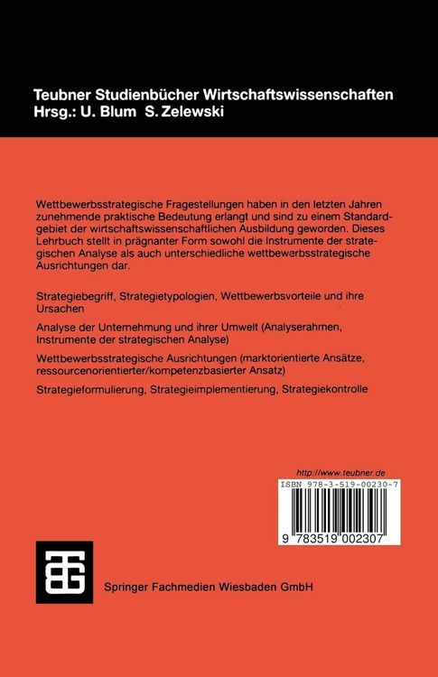 Produktbild: Grundlagen der Wettbewerbsstrategie
