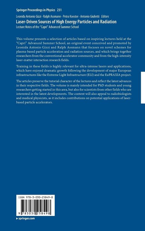 Produktbild: Laser-Driven Sources of High Energy Particles and Radiation