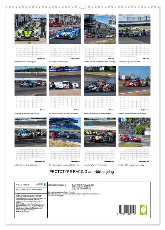 Produktbild: PROTOTYPE RACING am N&uuml;rburgring (hochwertiger Premium Wandkalender 2026 DIN A2 hoch), Kunstdruck in Hochglanz