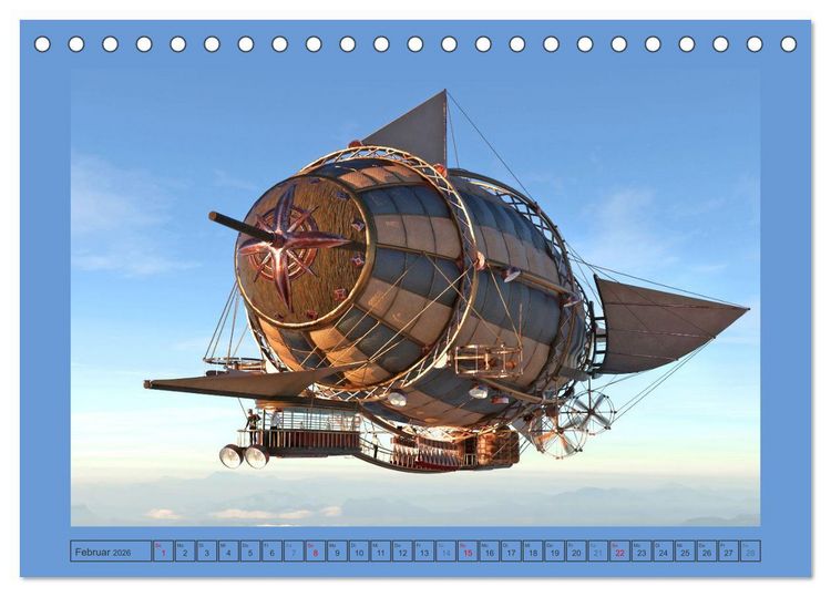 Produktbild: Steampunk Luftschiffe (Tischkalender 2026 DIN A5 quer), CALVENDO Monatskalender