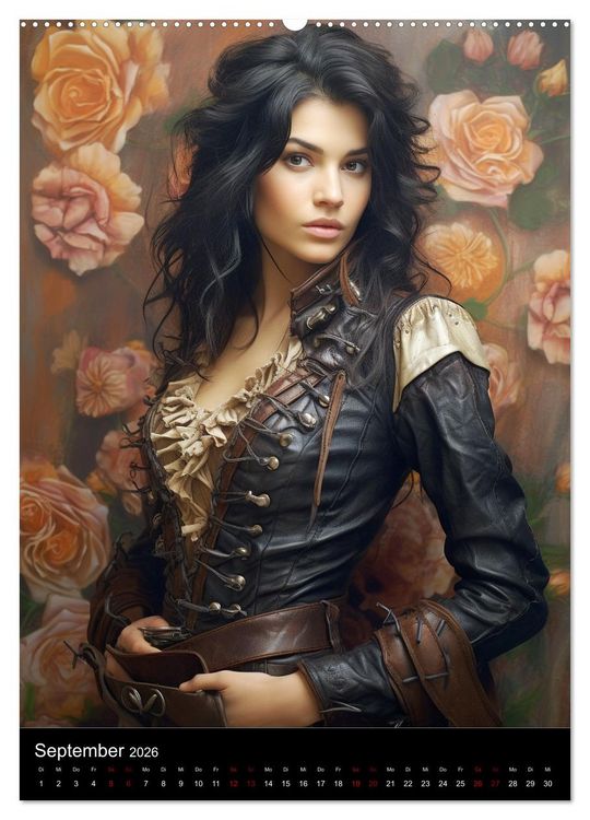 Produktbild: Steampunk. Faszinierend sch&ouml;ne Frauenportraits (hochwertiger Premium Wandkalender 2026 DIN A2 hoch), Kunstdruck in Hochglanz