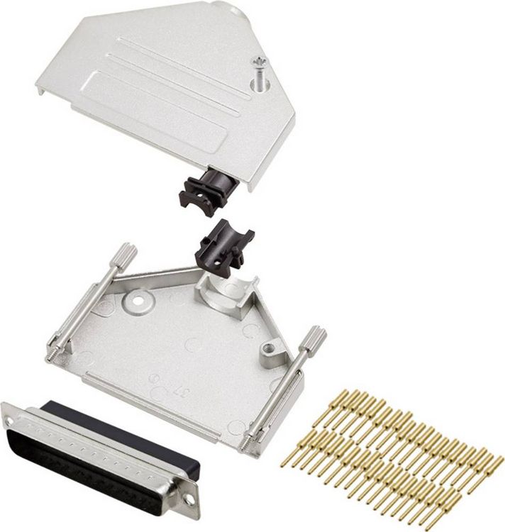 Produktbild: Encitech DTZK37-DBCP-K 6355-0050-04 D-SUB Stiftleisten-Set 180&deg; Polzahl: 37 Crimpen 1St.
