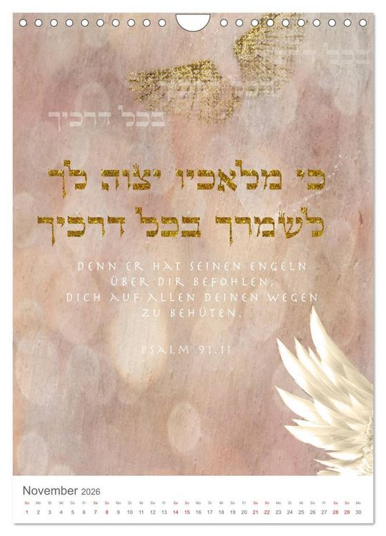 Produktbild: Psalmen Tehilim Hebr&auml;isch - Deutsch (Wandkalender 2026 DIN A4 hoch), CALVENDO Monatskalender