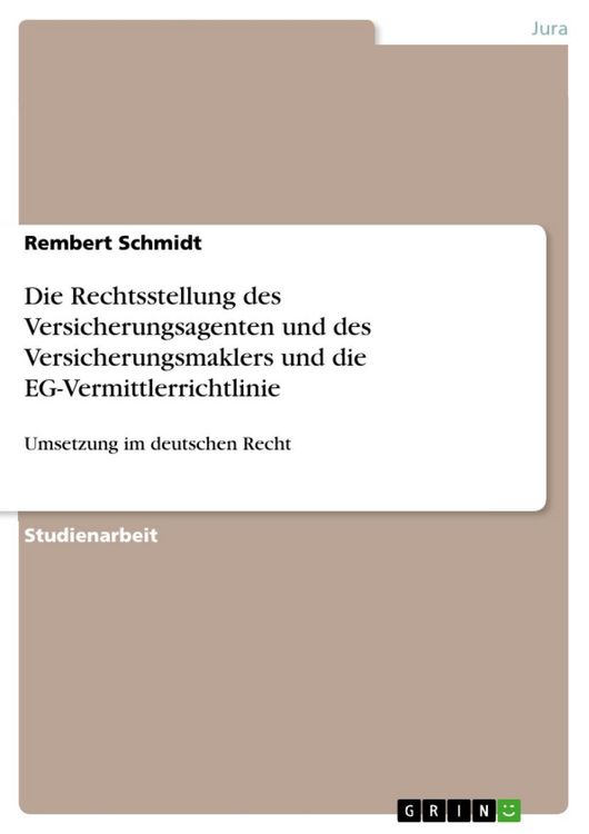 Produktbild: Umsetzung der Versicherungsvermittler-Richtlinie