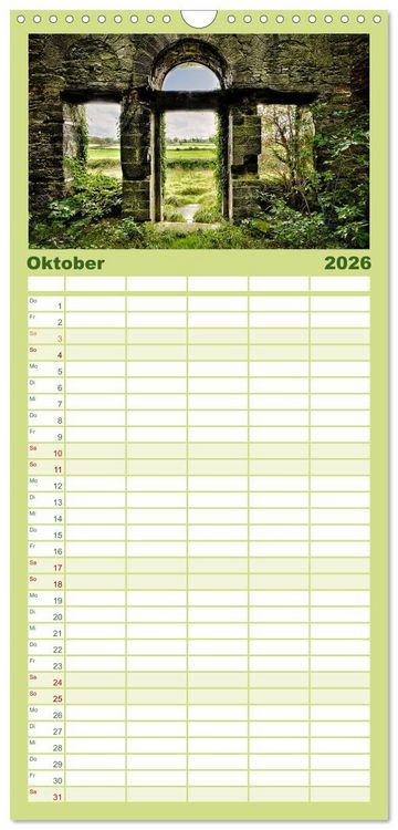 Produktbild: Familienplaner 2026 - Irland - Zauberhafte Insel in gr&uuml;n mit 5 Spalten (Wandkalender, 21 x 45 cm) CALVENDO