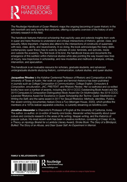 Produktbild: The Routledge Handbook of Queer Rhetoric