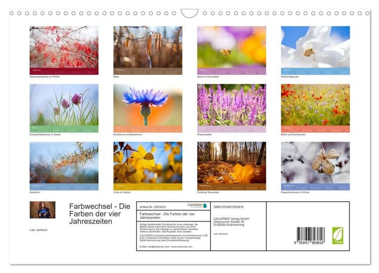 Produktbild: Farbwechsel - Die Farben der vier Jahreszeiten (Wandkalender 2026 DIN A3 quer), CALVENDO Monatskalender