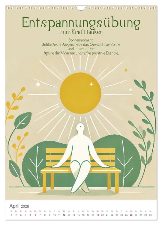 Produktbild: Dein Anti-Stress Kalender - Monatliche Inspirationen f&uuml;r mehr Entspannung (Wandkalender 2026 DIN A3 hoch), CALVENDO Monatskalender