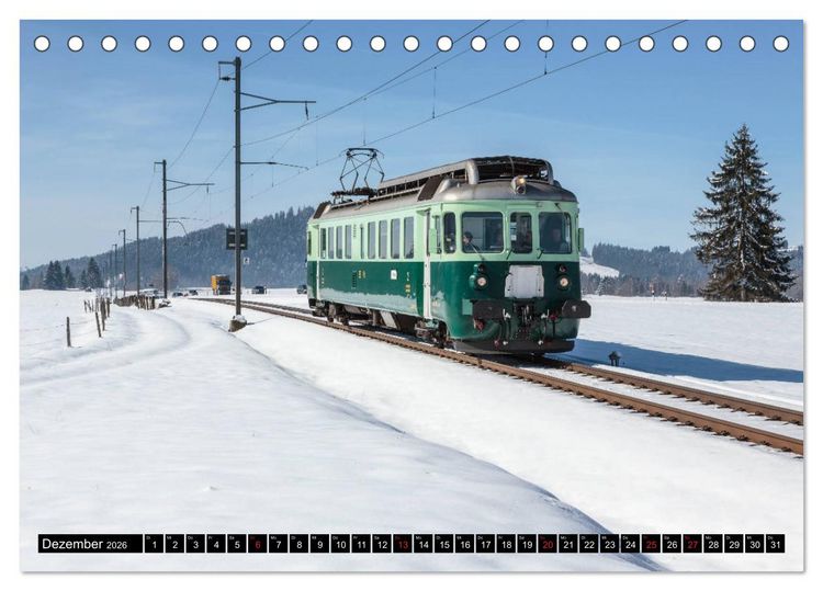 Produktbild: Eisenbahn-Nostalgie - Oldtimer auf Schweizer Schienen (Tischkalender 2026 DIN A5 quer), CALVENDO Monatskalender