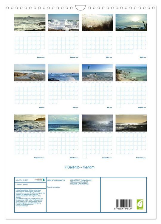 Produktbild: il Salento - maritim (Wandkalender 2026 DIN A3 hoch), CALVENDO Monatskalender