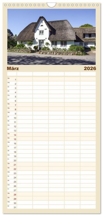 Produktbild: Familienplaner 2026 - Vielf&auml;ltiges Sylt - Mehr als Strand mit 5 Spalten (Wandkalender, 21 x 45 cm) CALVENDO