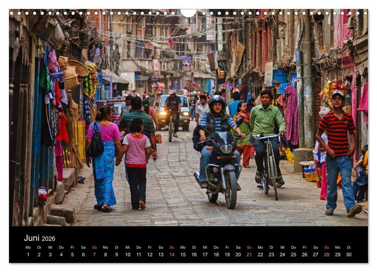 Produktbild: Nepal - In den Stra&szlig;en von Kathmandu (Wandkalender 2026 DIN A3 quer), CALVENDO Monatskalender