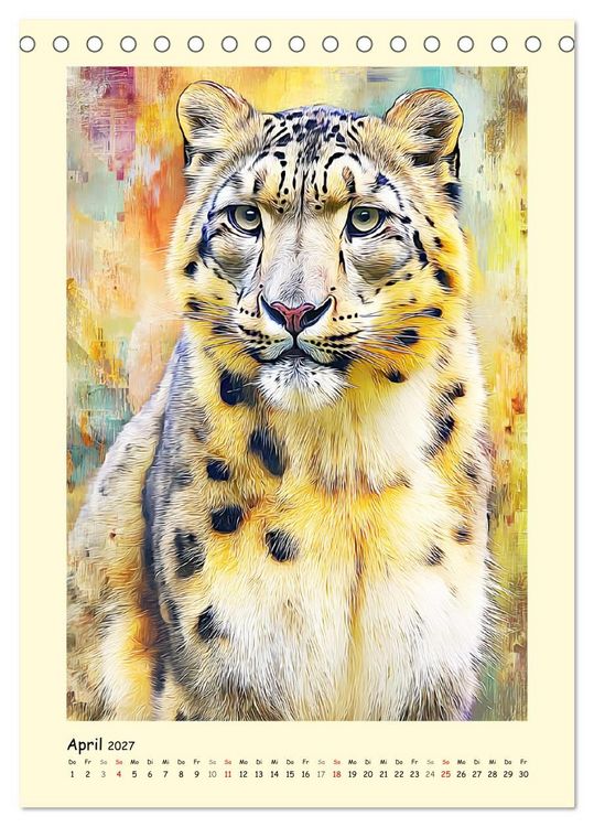 Produktbild: Raubkatzen. Moderne Paintings wilder Eleganz (Tischkalender 2027 DIN A5 hoch), CALVENDO Monatskalender