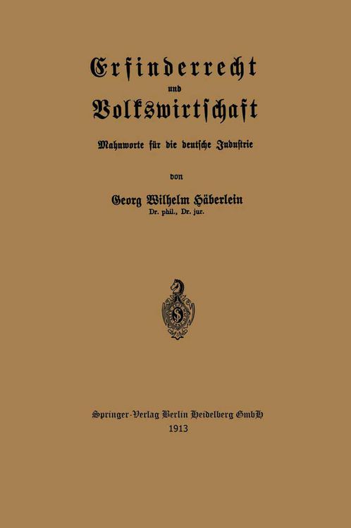 Produktbild: Erfinderrecht und Volkswirtschaft