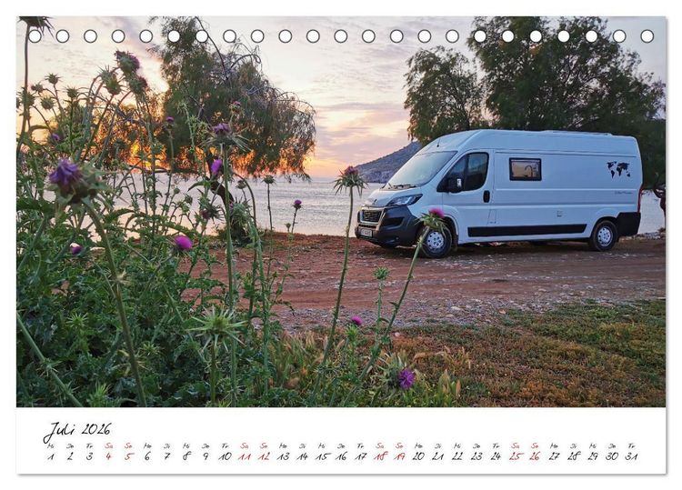 Produktbild: Berge und Meer: ein Vanlife-Abenteuer im Westen Griechenlands (Tischkalender 2026 DIN A5 quer), CALVENDO Monatskalender
