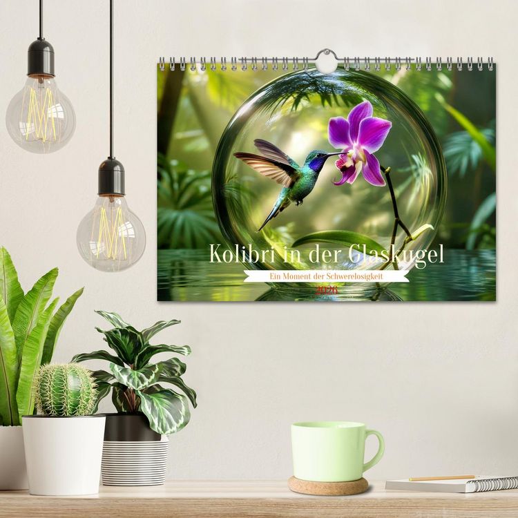 Produktbild: Kolibri in der Glaskugel (Wandkalender 2026 DIN A4 quer), CALVENDO Monatskalender