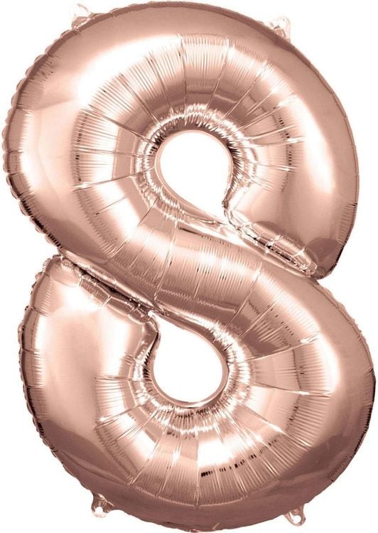 Produktbild: Amscan Folienballon Zahl 8 ros&eacute; 53x83cm